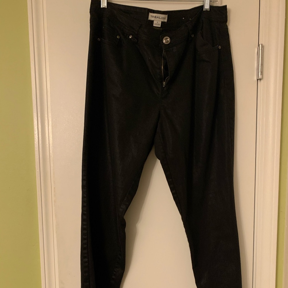 Tribal Shimmery Black Jeans